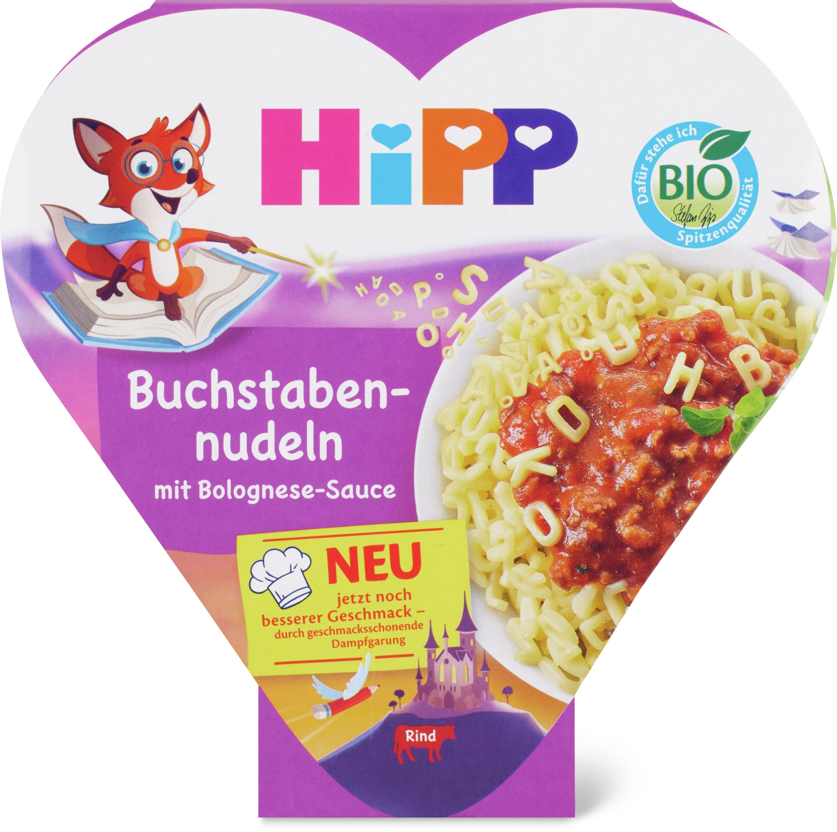 Hipp Pâtes alphabet à la bolognaise Bio, dès 1 an 250g